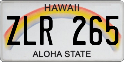 HI license plate ZLR265