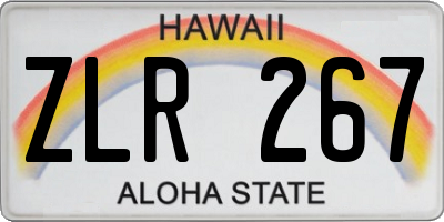 HI license plate ZLR267