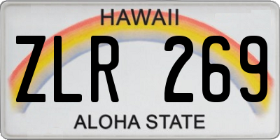 HI license plate ZLR269