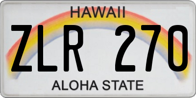 HI license plate ZLR270
