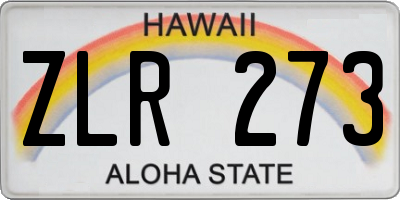 HI license plate ZLR273