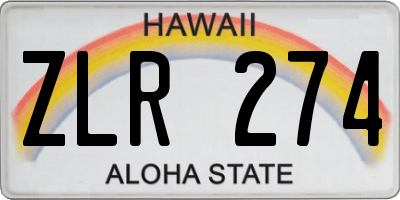 HI license plate ZLR274