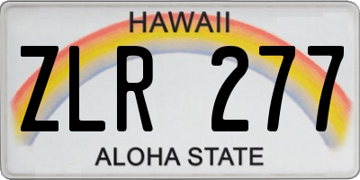 HI license plate ZLR277