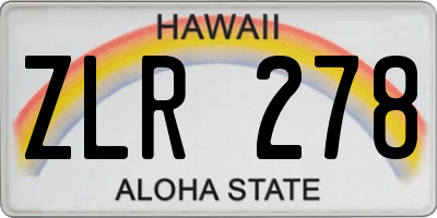 HI license plate ZLR278
