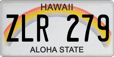 HI license plate ZLR279