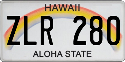 HI license plate ZLR280
