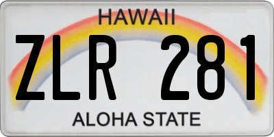 HI license plate ZLR281