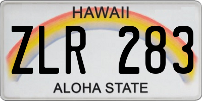 HI license plate ZLR283