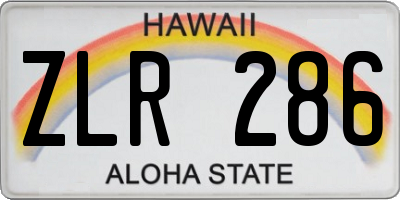 HI license plate ZLR286