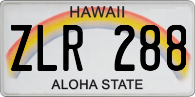 HI license plate ZLR288