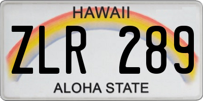 HI license plate ZLR289