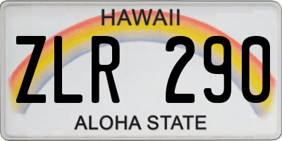 HI license plate ZLR290