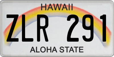 HI license plate ZLR291