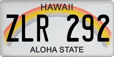 HI license plate ZLR292