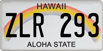 HI license plate ZLR293
