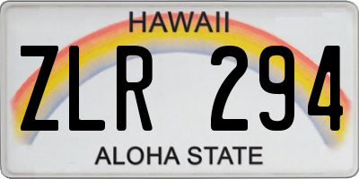 HI license plate ZLR294