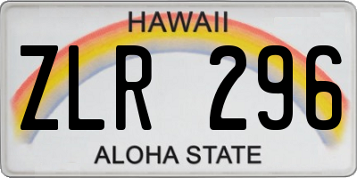 HI license plate ZLR296