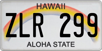 HI license plate ZLR299