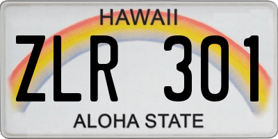 HI license plate ZLR301