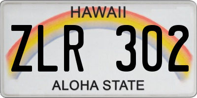 HI license plate ZLR302