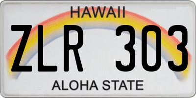 HI license plate ZLR303