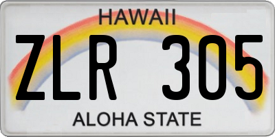 HI license plate ZLR305