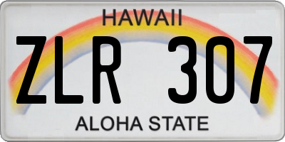 HI license plate ZLR307