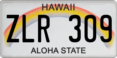HI license plate ZLR309