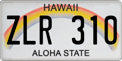HI license plate ZLR310