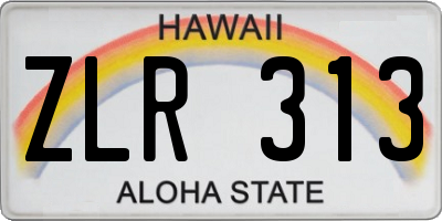 HI license plate ZLR313