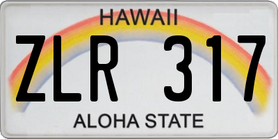 HI license plate ZLR317