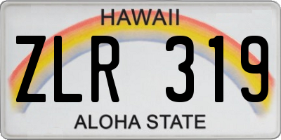 HI license plate ZLR319
