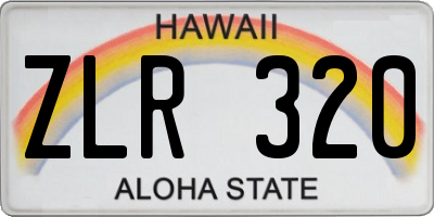 HI license plate ZLR320