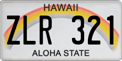 HI license plate ZLR321