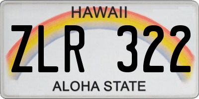 HI license plate ZLR322