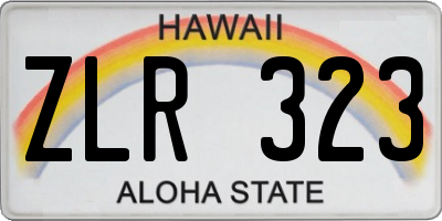 HI license plate ZLR323