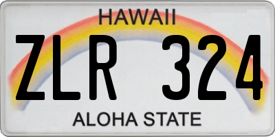 HI license plate ZLR324