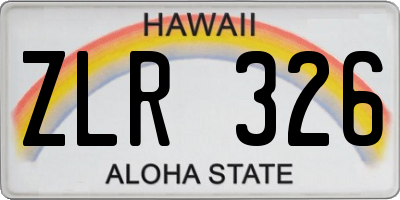 HI license plate ZLR326