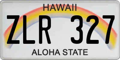 HI license plate ZLR327