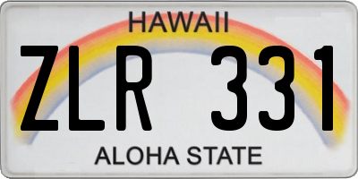 HI license plate ZLR331