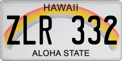 HI license plate ZLR332