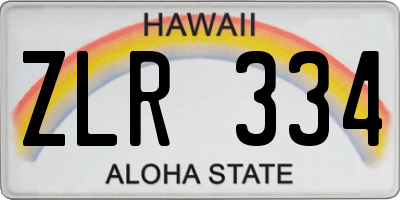 HI license plate ZLR334