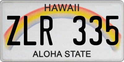 HI license plate ZLR335