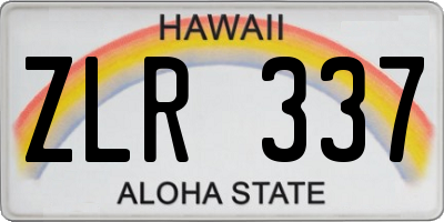 HI license plate ZLR337