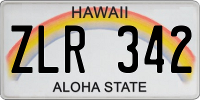 HI license plate ZLR342