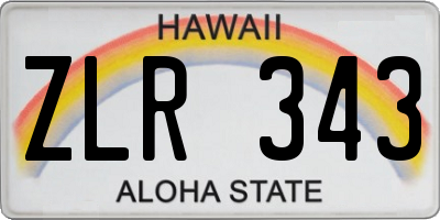 HI license plate ZLR343