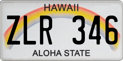 HI license plate ZLR346