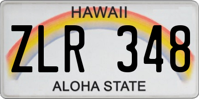 HI license plate ZLR348