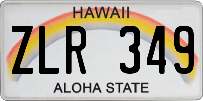 HI license plate ZLR349