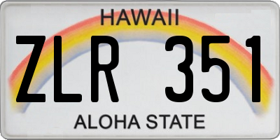 HI license plate ZLR351